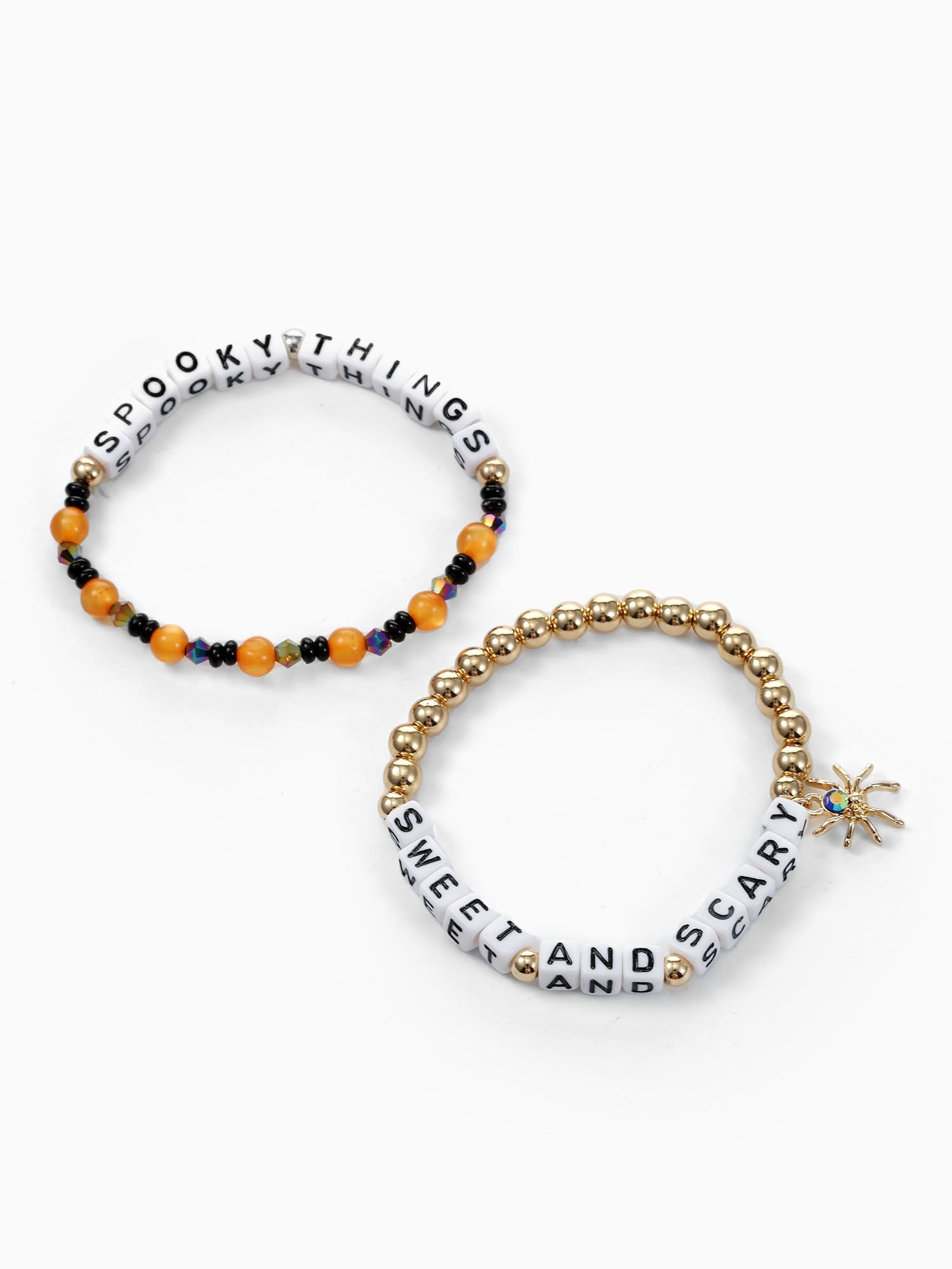 Way to Celebrate "Sweet and Scary" Halloween Beaded Stretch Bracelet Set, 2 Pieces