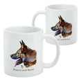 thumbnail image 2 of Protect and Serve K9 Police Thin Blue Line German Shepherd Dog White Mug, 2 of 5