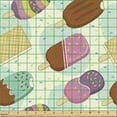 thumbnail image 2 of Ice Cream Fabric by the Yard, Repetitive Tasty Summertime Food Dessert Topping Colorful Illustration, Upholstery Fabric for Dining Chairs Home Decor Accents, Ivory and Mint Green by Ambesonne, 2 of 5