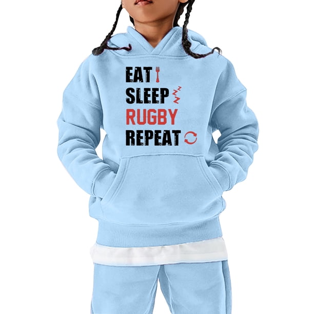 Gibobby Sudadera con capucha para niños al fútbol americano Regalo deportivo Sudadera para adolescentes Jugador de rugby vintage Deportes de rugby retro(Azul, 4-5 Años)