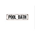 thumbnail image 1 of Letrero de baño para piscina, baño, vestidor, patio trasero, letrero de metal rústico para calle o placa con nombre para puerta, tamaño: 4 x 16 pulgadas, 1 of 4