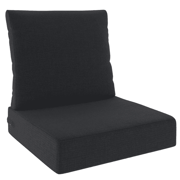 Ensemble de coussins de siège profond extérieur de qualité supérieure noir intense 61 cm x 61 cm Better Homes & Gardens avec housse amovible, résistant aux intempéries et aux taches