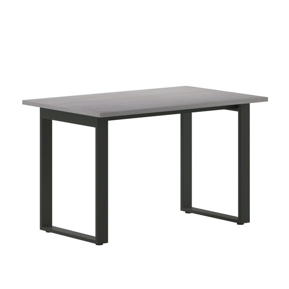 Emma Oliver 48x30 Dining or Gaming Table with Double Sided Laminate Table Top and Heavy Duty U-Frame Steel Base, Gray Oak