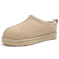 thumbnail image 3 of Smile Popcorn Women's Fuzzy Slippers Cozy Suede Slippers Winter House Shoes Indoor Outdoor, Sand, 3 of 7