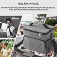 thumbnail image 2 of Lunch Bag for Women&Men - Lunch Thermal Cooler Bag,for Work Family Outdoor Party Picnic (Gray), 2 of 6