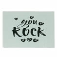thumbnail image 1 of You Rock Cutting Board, Hand Written Calligraphy Heart Ornaments Monochrome Motivational Motto Print, Decorative Tempered Glass Cutting and Serving Board, in 3 Sizes, by Ambesonne, 1 of 2