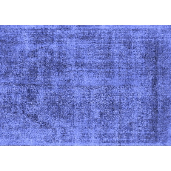 Ahgly Company Machine Washable Indoor Rectangle Oriental Blue Industrial Area Rugs, 6' x 9'