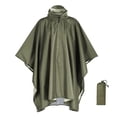 thumbnail image 1 of MIASHUI Poncho Imperméable Léger Réutilisable avec Capuche pour Randonnée et Activités Extérieures, Vert, Taille Unique, 1 of 2