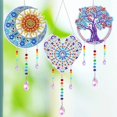 thumbnail image 2 of 1 Acrylic Double-sided Super Flash Crystal Diamond Painting Captures Scenery Sun Moon Heart Tree Pattern DIY Wind Chimes, 2 of 5
