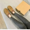 thumbnail image 5 of Snow Boots for Women 2024 Winter New Cashmere Warm Platform Without Heel-covered Hair Half Slipper Cotton Shoes for Women Q426 (Brown,35), 5 of 6