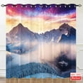 thumbnail image 3 of Mountain Curtains, Winter Forest Nature Woodland Snow Fog Pine Scenery Landscape 3D Print Patterned Waterproof Fabric Grommet Window Drapes for Kitchen Bedroom Living Room 2 Panels W27.5 x L39, 3 of 6