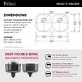 thumbnail image 2 of KRAUS Outlast MicroShield™ Scratch-Resist Stainless Steel Undermount 50/50 Double Bowl Sink, 32" 16 Gauge, Premier Series, 2 of 7