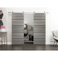 thumbnail image 3 of Sliding Closet Bypass Doors 64 x 80 inches | Planum 0015 Ginger Ash with Frosted Glass | Sturdy Rails Moldings Trims Hardware Set | Wood Solid Bedroom Wardrobe Doors, 3 of 6