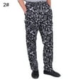 thumbnail image 2 of Men Stripe Plaid Chili Printed Hotel Restaurant Kitchen Chef Work Long Pants, 2 of 8