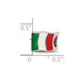 thumbnail image 2 of 925 Sterling Silver Polished Oxidized Reflections Italy Flag Bead Charm 7.27x10.00mm Wide Pendant Necklace for Women, 2 of 2