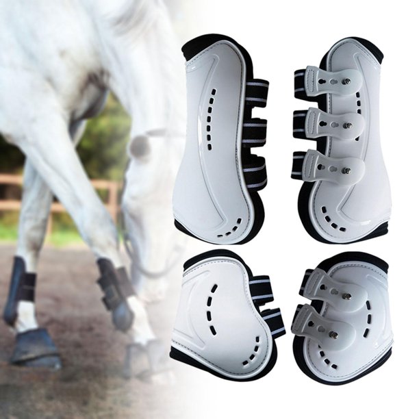 4x botas de caballo, protector ligero de patas traseras delanteras para principiantes en deportes de salto y L