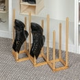 thumbnail image 3 of Household Essentials Bamboo 5 Pair Accordian Boot Rack, Natural, 3 of 9
