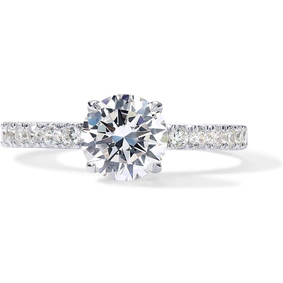14K Gold Plated Round Cut Solitare Cubic Zirconia Engagement Ring for Women | Fake Wedding Ring for Women | Fake Engagement Ring | Promise Ring