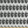 thumbnail image 1 of Floral Fabric by the Yard, Monochrome Repetitive Rose Flowers on Net Background Illustration, Decorative Upholstery Fabric for Chairs & Home Accents, Charcoal Grey and White by Ambesonne, 1 of 4