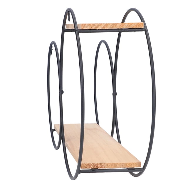 Étagère Murale Décorative Ronde, Étagère Ronde en Fer Design Rond Noir pour Bureau pour Salon pour Maison de Thé