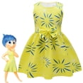 thumbnail image 3 of Disfraz de princesa Disney Inside Out Joy Disgust + peluca para niñas, para Halloween, carnaval, cumpleaños, disfraces de felicidad, 3 of 5