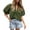 Army Green #061, variant on Women's Eyelet Tops Puff Sleeve Tops Embroidered Dressy Casual White Blouse Hollow Out V Neck Top Button Down Shirts Green XL