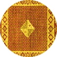 thumbnail image 1 of Ahgly Company Indoor Round Abstract Yellow Modern Area Rugs, 6' Round, 1 of 4