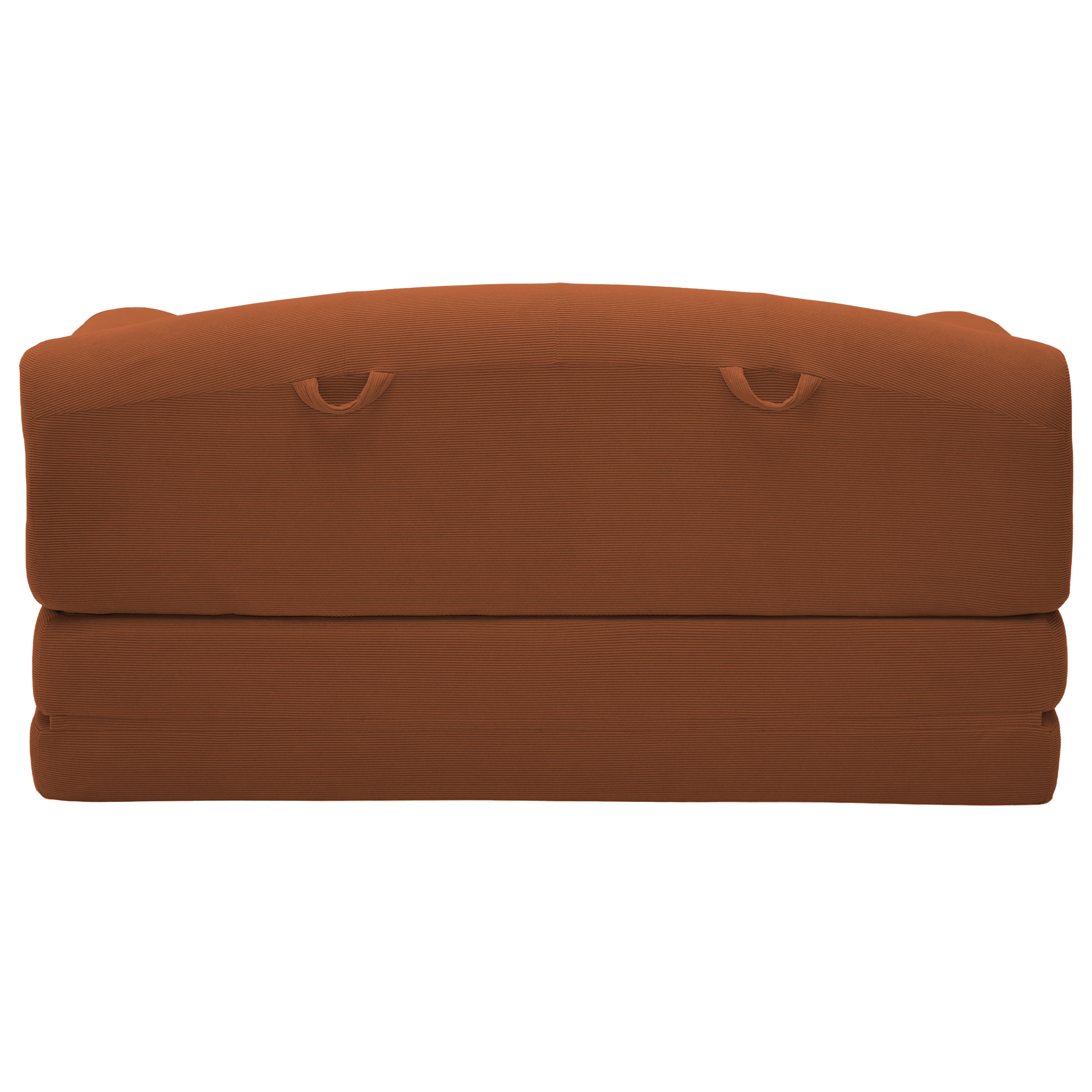 Leumius Futon Sofa Bed, Convertible Sofa Bed,Folding Boneless Couches,Low-Profile Boneless Couch for Living Room,15.8" H Low Seat Small 57" Foldable Floor Sleeper Mattress Lounge Space‑Saving,Orange