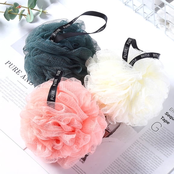 Loofah Bath Sponges Gentle Shower Loofah for Rich Lather, Durable Mesh Body Scrubber for Men & Women 3 Pack