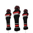thumbnail image 1 of Eigraketly 3PCS Golf Club Head Covers Buena compatibilidad Clubs Headcovers lavable Artículos deportivos Hombres Deportes al aire libre Golf negro rojo, 1 of 6