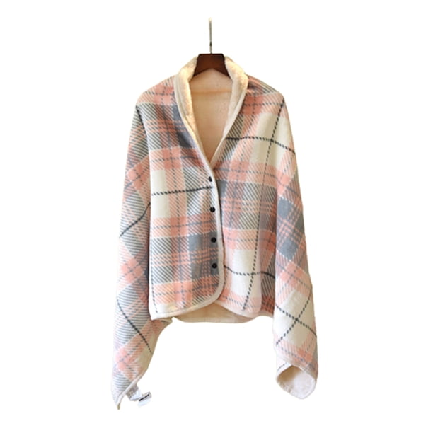 Inteprter Manta de poliéster para invierno y otoño, portátil, plegable, de repuesto, reutilizable, Rectangular, térmica, cálida, para mantener el Suministros térmicos Rosa Gris Tipo 2 Inteprter HA071591-03