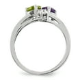 thumbnail image 2 of Sterling Silver Rhodium Amethyst & Peridot Diam. Ring, 2 of 3