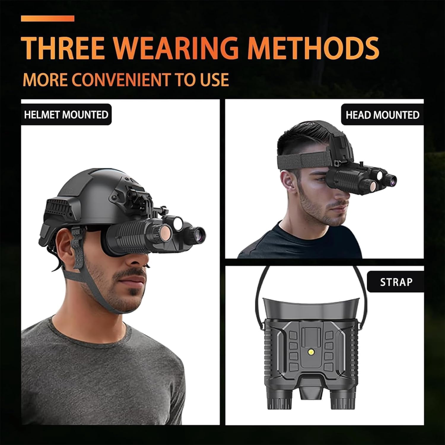 Aorsher Head-Mounted Night Vision Goggles with 8X Digital Zoom, Goggles Military Grade Night Vision Binoculars with 32GB TF Card, 4K Video and 36MP Photo for Viewing 1312FT