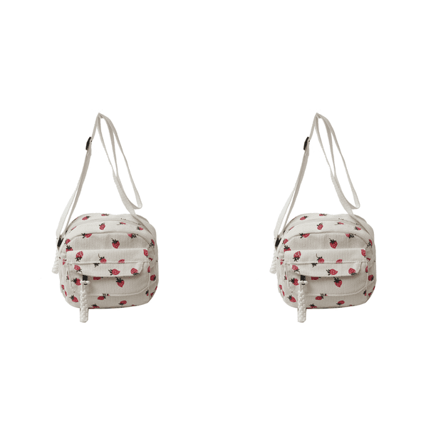 Qiansheng 9675 Bolso Bandolera para Mujer Bolso Cuadrado Pequeño Pana Versátil (01) Blanco