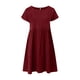 thumbnail image 5 of 2025 Vestido largo de algodón y lino para mujer, con cuello redondo, tallas grandes, corte holgado, color liso, estilo veraniego/OL, 5 of 5