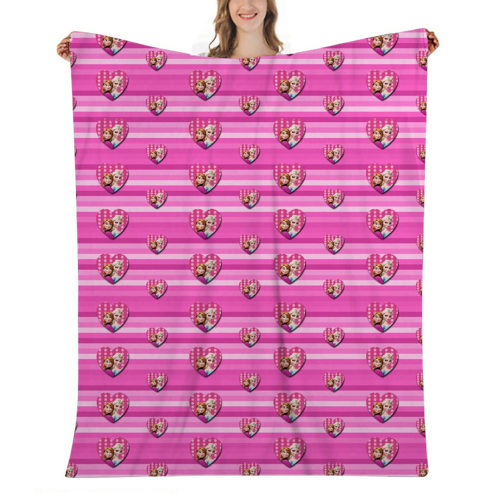 Cartoon Frozen Girls Fleece Throw Blanket( 32x48 inch) for Couch Bed