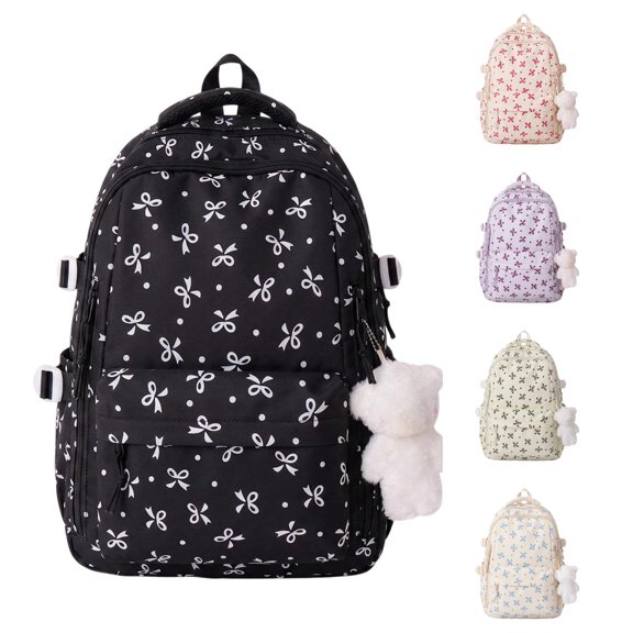 WAYUTE Kids Backpack Lightweight Cute Backpacks for Girls Large Capacity Elegant Bow Design Tote Comfortable Straps Bookbag Casual School Activities