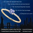 thumbnail image 2 of Gem Stone King 10K Yellow Gold Blue Tanzanite and White Lab Grown Diamond Engagement Ring for Women (0.35 Cttw, Round 4MM, Gemstone December Birthstone, Size 9), 2 of 5