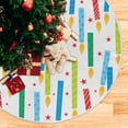 thumbnail image 3 of FMSHPON Colorful Birthday Candles Xmas Christmas Tree Skirt Stand Mat for Holiday Party Decoration Indoor Outdoor 48 inches, 3 of 6