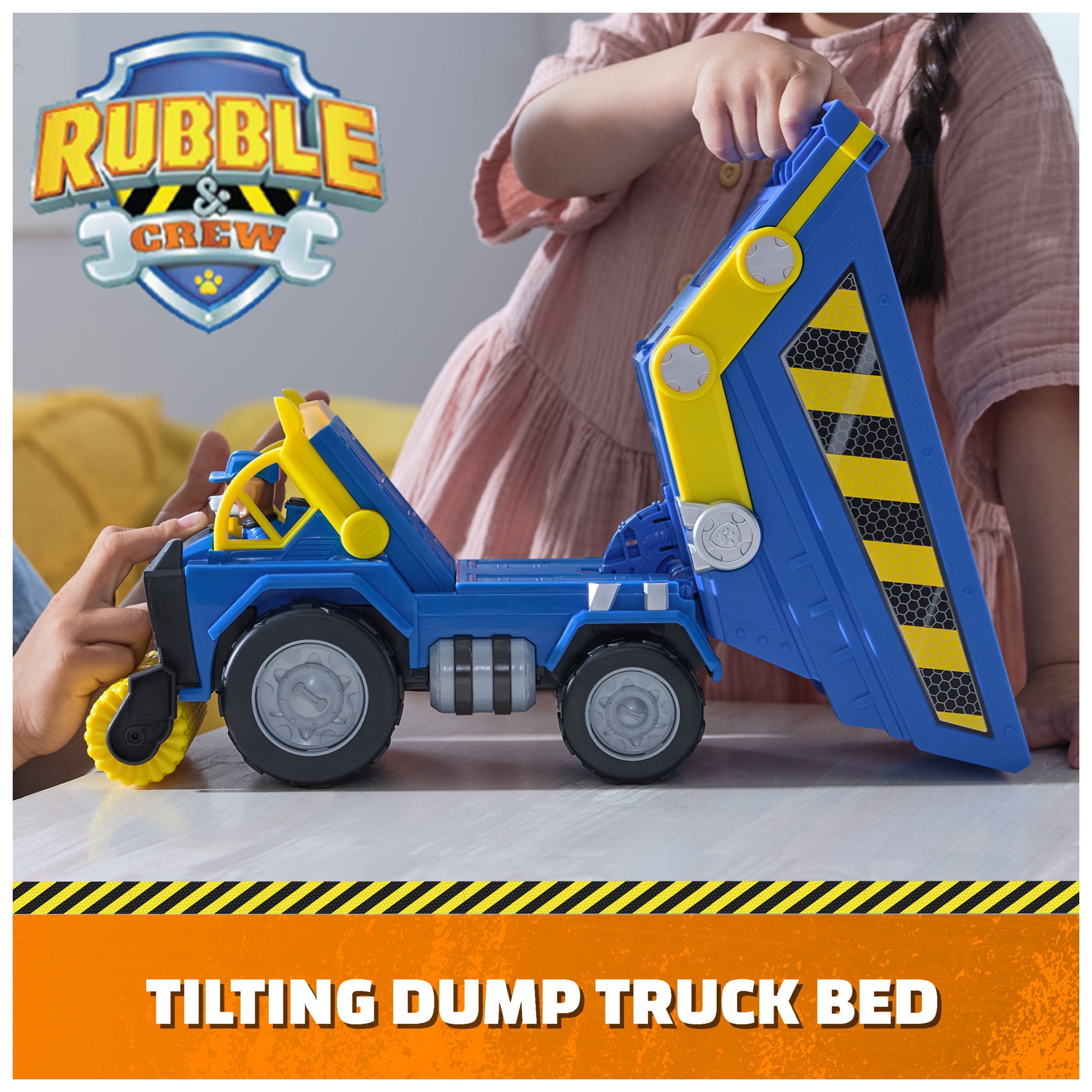 Rubble & Crew, Wheeler's Bark Yard Deluxe Dump Truck Construction Vehicle, for Ages 3 and up