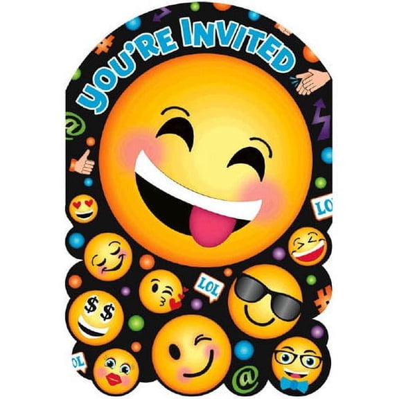 Various Emoji 'LOL' Invitation Set with Envelopes, 8 Count