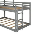 thumbnail image 2 of Bellemave House Bunk Bed, Wood Twin Over Twin Bunk Bed with Roof, Floor Bunk Bed with Ladder for Teen, No Box Spring Needed (White+Grey), 2 of 9