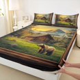 thumbnail image 3 of Homewish 4D Rustic Bear Bed Sheets for Teen, Hippie Rustic Cabin King Sheets, Countryside Sheet Set, Lightweight Room Decor, 4 Pieces, 3 of 7