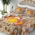 thumbnail image 3 of Ambesonne Ocean Fitted & Top Sheet Set with Shams, Bali Indonesia Fishes, Beige Orange, 3 of 5