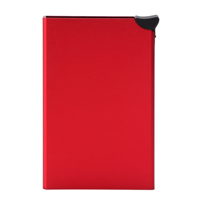 Portatarjetas antirrobo RFID de Aleación de aluminio Bling Bling Caja para tarjetas bancarias emergente automática Rojo