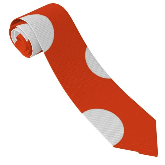 Vsdgher Orange And White Polka Dot1 Print Ties for Men 4.7" Formal Necktie Wedding Accessory Men's Business Ties for Wedding Bussiness Work