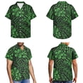 thumbnail image 3 of Jiueut Green Polynesia Plumeria Monstera Palm Leaves Pattern Matching Shirts for Couples Mens Hawaiian Boho Shirts, Womens Sleeveless Flare Dress, Beach Vacation Outfit for Husband Wife, Size XL, 3 of 5