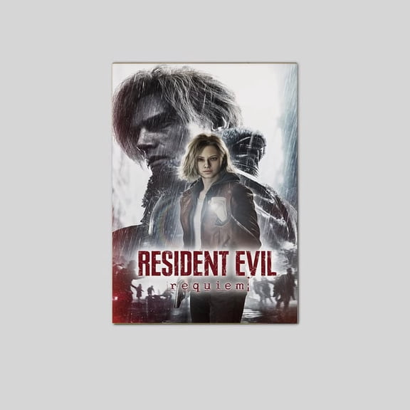 Resident E Requiem Poster Leon Kennedy Wall Art Game Canvas Print Size 24''x36'' The Orange Shop