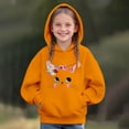 thumbnail image 2 of Mercatoo Kids Cute Cat Print Hoodies Trendy P𝐫eppy 𝐘2k Solid Hooded Sweatshirts Long Sleeve Casual Clothes with Pokets, 2 of 5