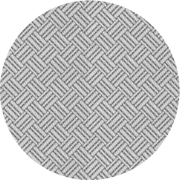 Ahgly Company Indoor Round Patterned Battleship Gray Area Rugs, 8' Round